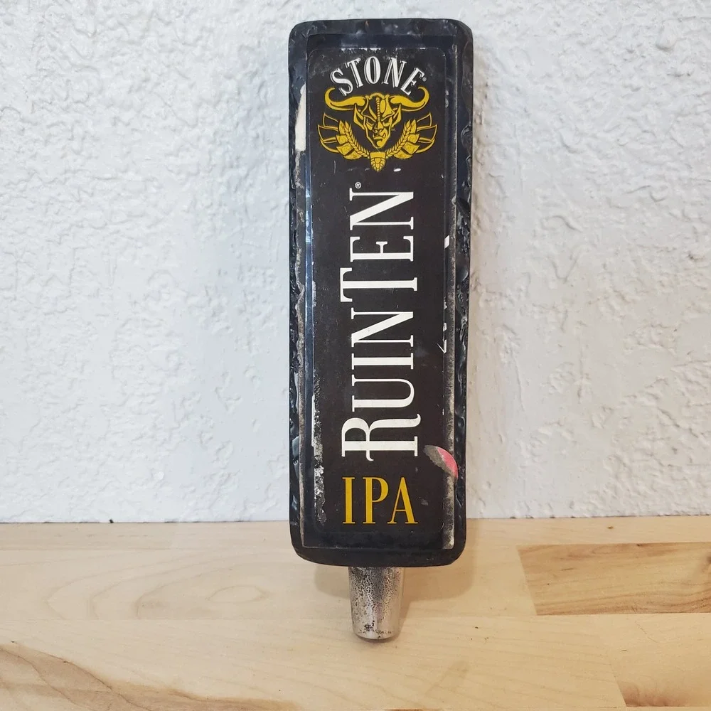 Stone Brewing Lukcy Basartd Ale RuinTen IPA Beer Tap Handle Double Sided Logo